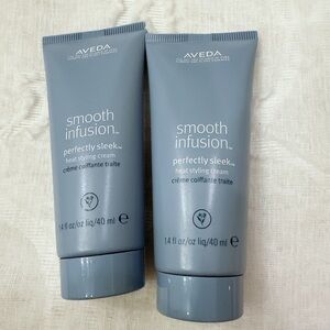 New 2PCS Aveda Smooth Infusion Perfectly Sleek Heat Styling Cream 1.4 oz
